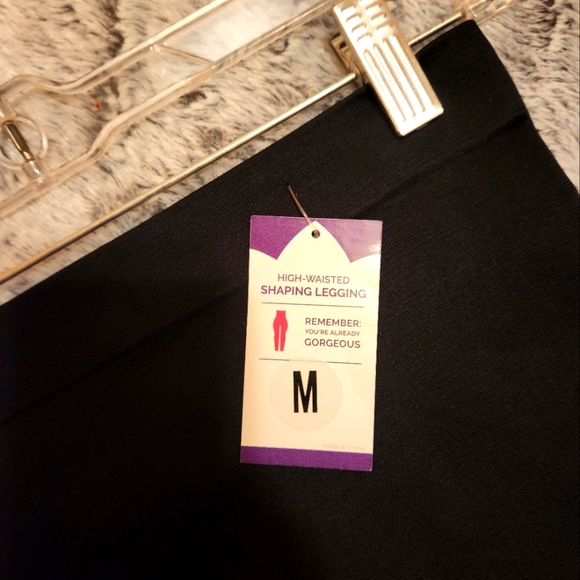 Bundle of 2 Shapermint high waist tummy control leggings size M red/black NWT - Picture 3 of 12